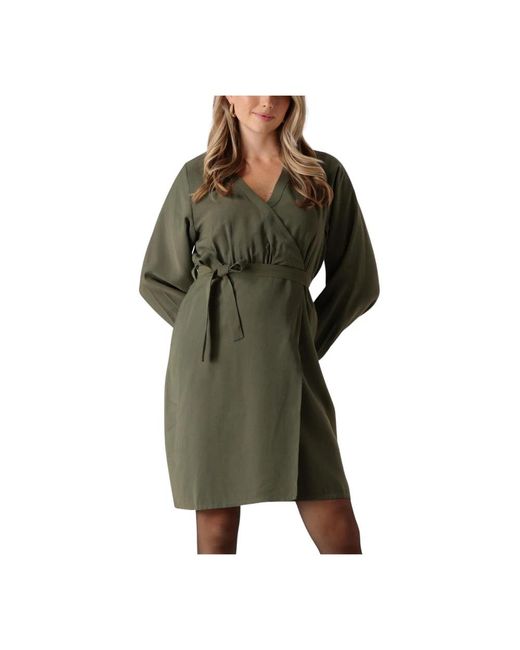 Another Label Kleedjes ,Groen ,Claudia Dress Ls in het Green