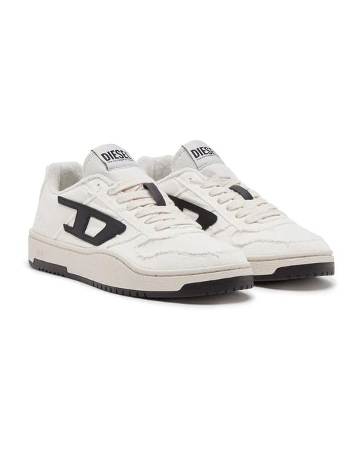 DIESEL S-ukiyo v2 low - low top-sneakers aus ausgefranstem denim in White für Herren