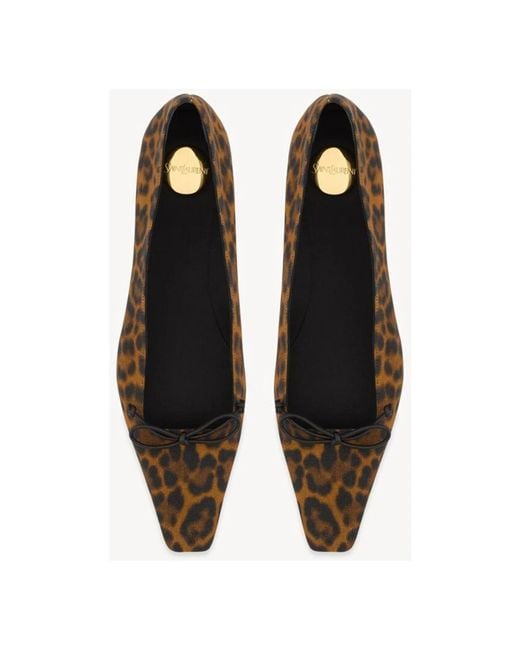 Saint Laurent Brown Ballerina Shoes
