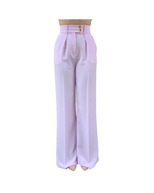 Elisabetta Franchi Purple Wide Trousers