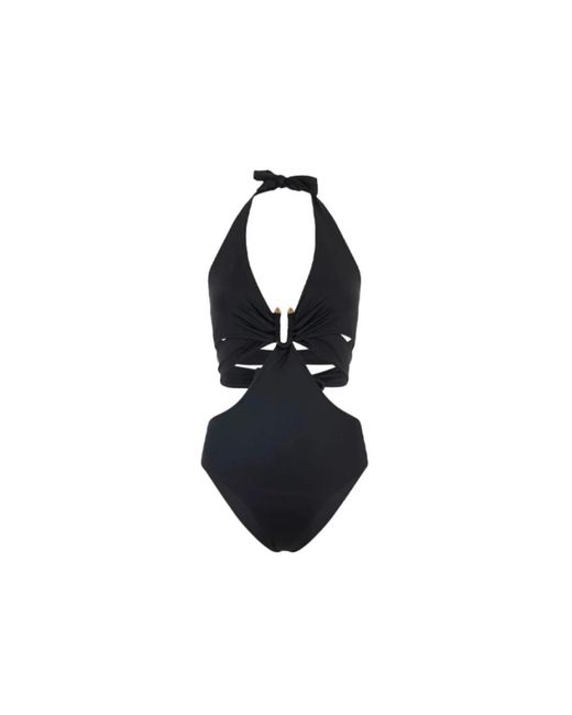 Just Cavalli Badmode ,Zwart ,Geometric Cut-Out Badpak in het Blue
