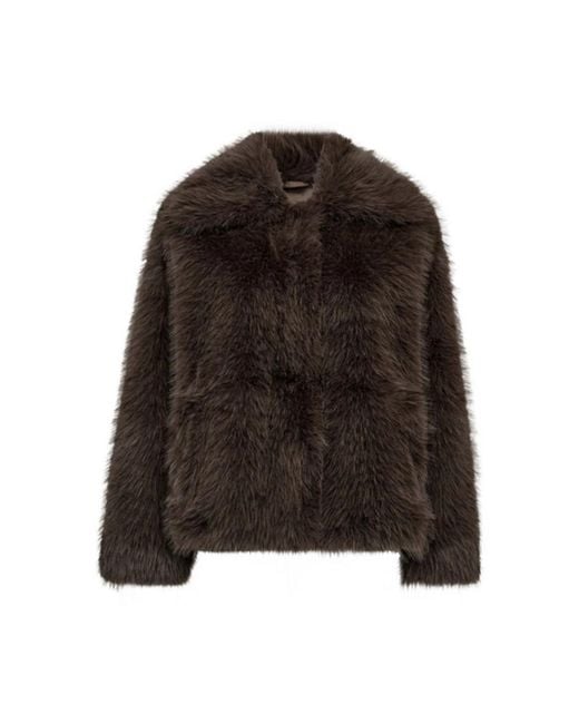 co'couture Bont Shearling Jassen in het Brown