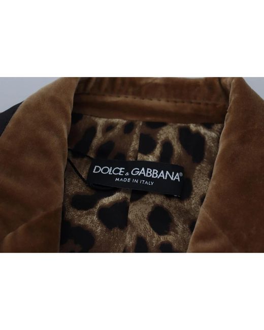 Dolce & Gabbana Brown Brauner doppelreihiger baumwollblazer jacke