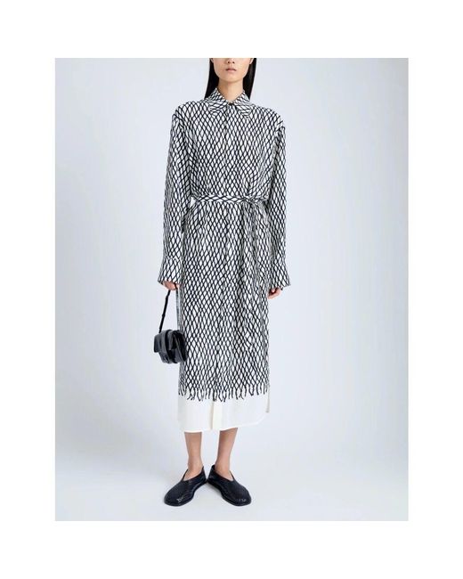 Proenza Schouler Gray Bedrucktes viskose crepe maxikleid