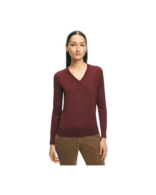Brooks Brothers Red Merino-woll-v-ausschnitt-pullover,schwarzer merino-wollpullover mit v-ausschnitt