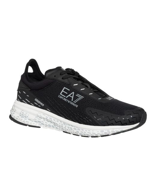 EA7 Einfache schnürung crusher sneakers in Black für Herren
