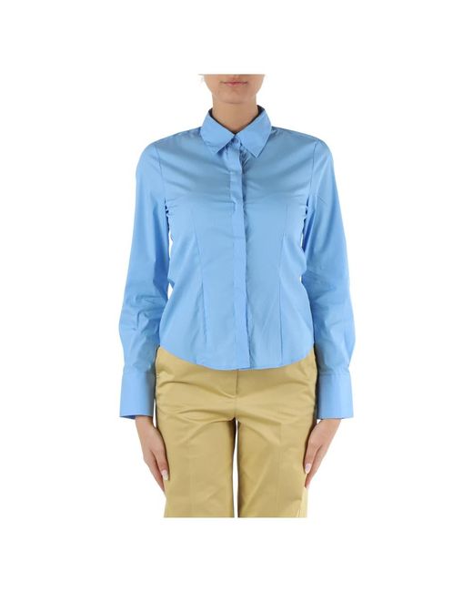 Camicia slim fit in popeline di cotone di Pennyblack in Blue