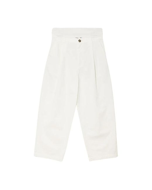Pantaloni doppiamente pizzicati con bottoni di Sofie D'Hoore in White
