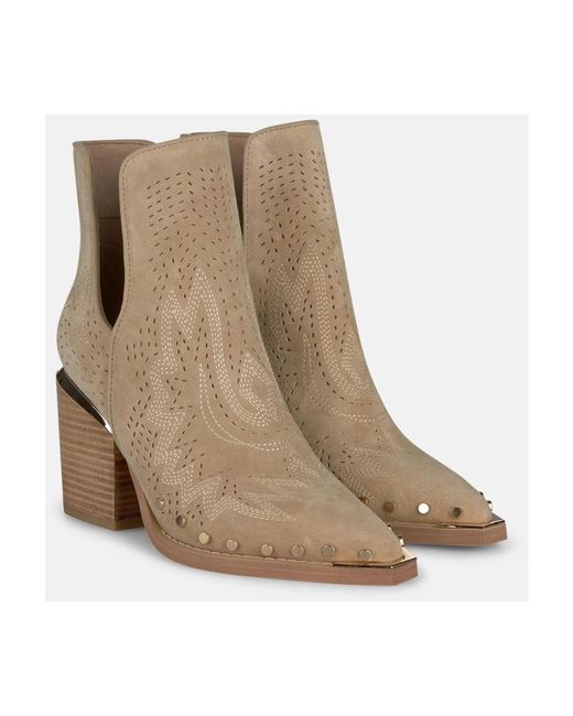 Alma En Pena. Brown Cowboy & Biker Boots