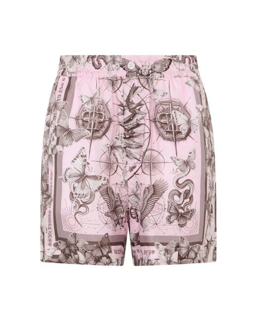 Philipp Plein Purple Casual Shorts