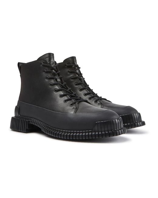 Camper Black Lace-Up Boots