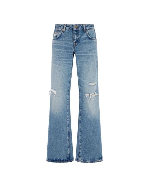7 For All Mankind Blue Wide Jeans