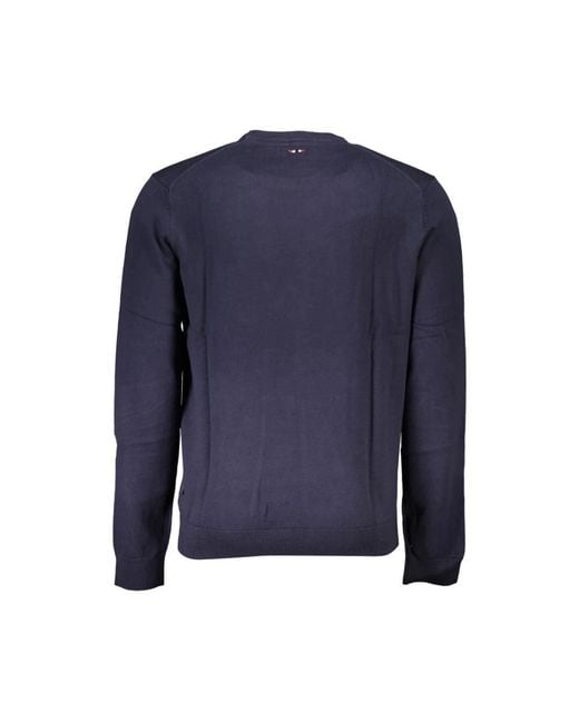 Napapijri Blue Round-Neck Knitwear for men