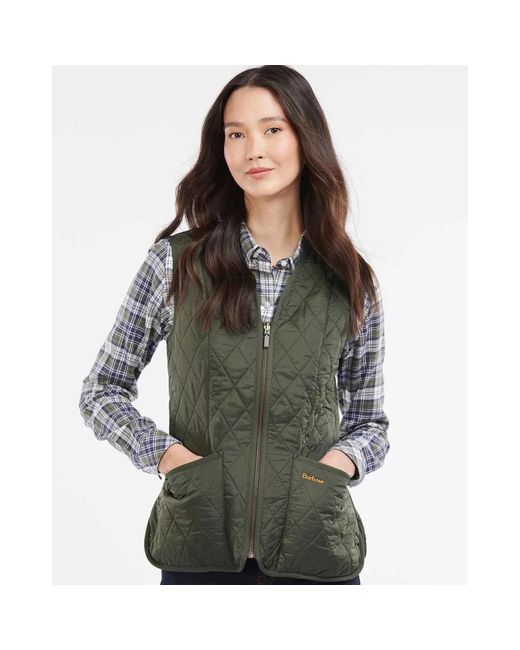 Barbour Gewatteerde Olijf Fleece Liner Vest in het Green