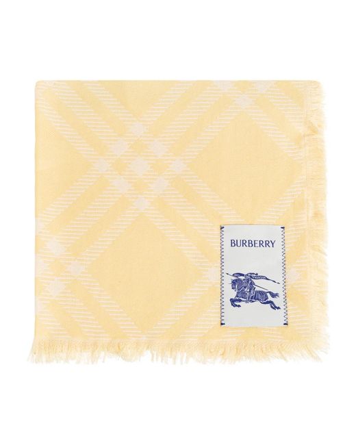 Burberry Yellow Schal Mit Logo-Patch