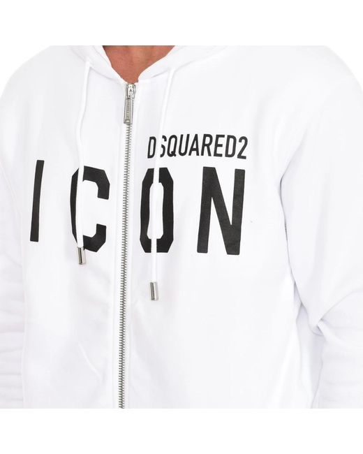 DSquared² White Zip-Up Hoodie S79Hg0002-S25042 for men