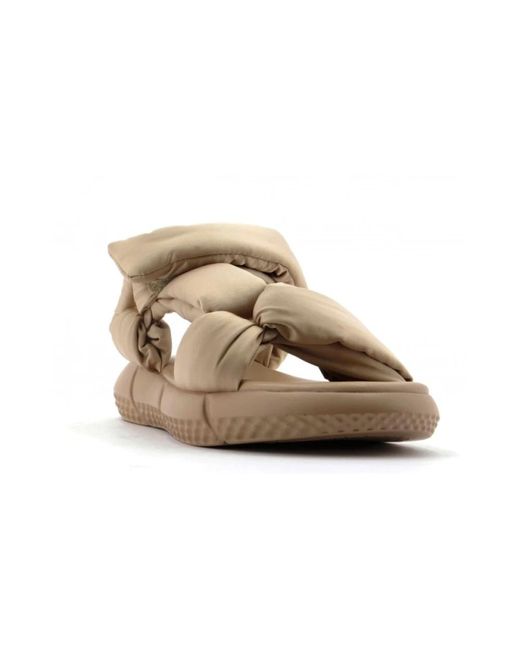 Elena Iachi Natural Flat Sandals