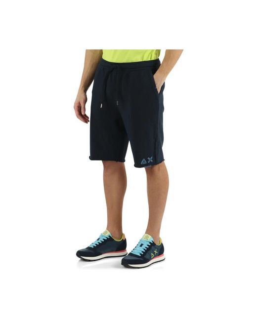 Sun 68 Blue Casual Shorts for men