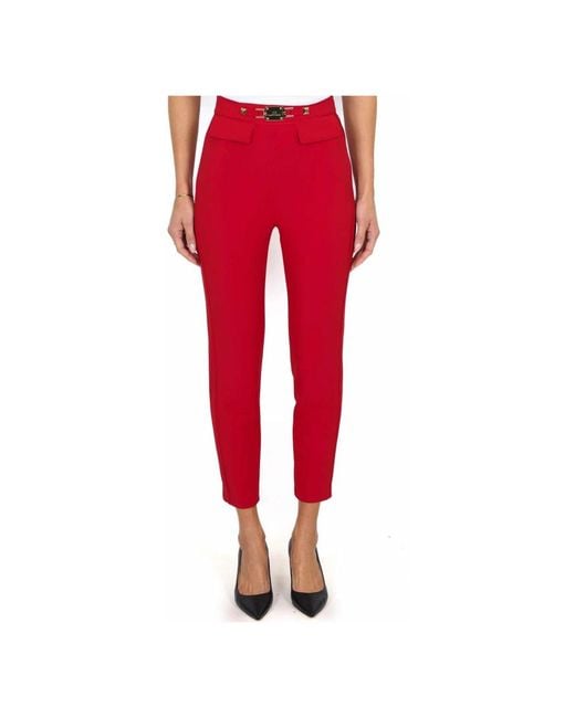 Elisabetta Franchi Red Cropped Trousers