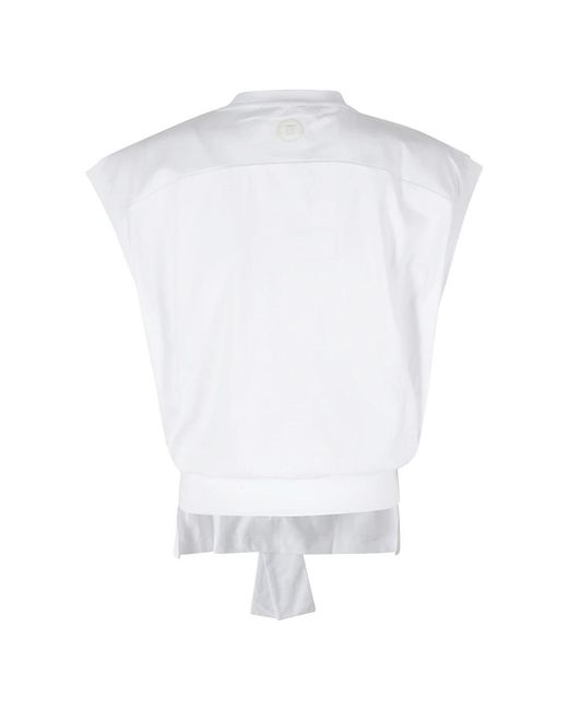 Tela White Sleeveless Tops