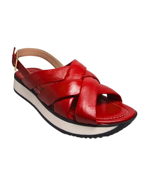 Flat Sandals Pollini en coloris Red