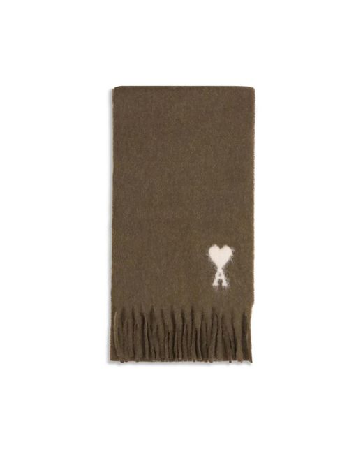 AMI Green Ami De Coeur Scarf for men