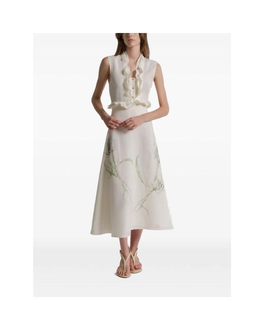 Alberta Ferretti White Midi Skirts
