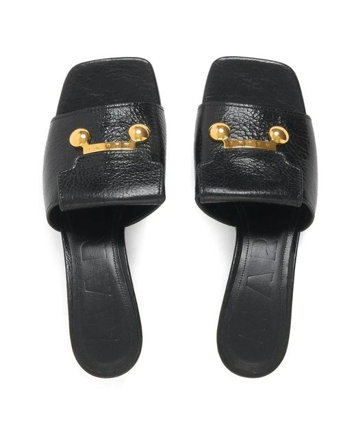 Marni Black Heeled Mules