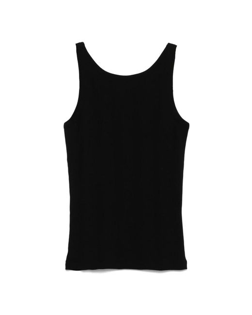 Closed Black Sleeveless Tops