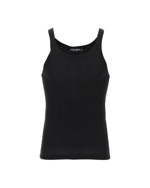 Dolce & Gabbana Black Sleeveless Tops for men