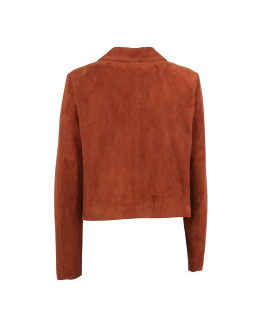 Fay Giacca 2 Ganci Crop Jacket in het Brown