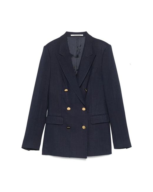 Tagliatore Jassen ,Blauw ,Leer Parigi Jacket in het Blue