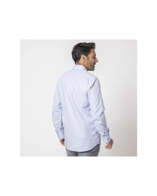 Karl Lagerfeld Blau & weiß gemustertes modernes hemd in Blue für Herren