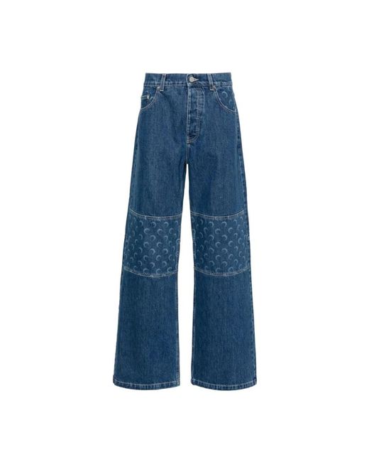 MARINE SERRE Blue Straight Jeans for men