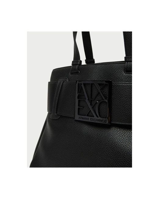 ARMANI EXCHANGE Black Schwarze Handtasche Mit Fronttondetail
