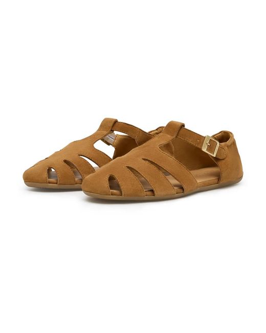 Candice Cooper Brown Flat Sandals