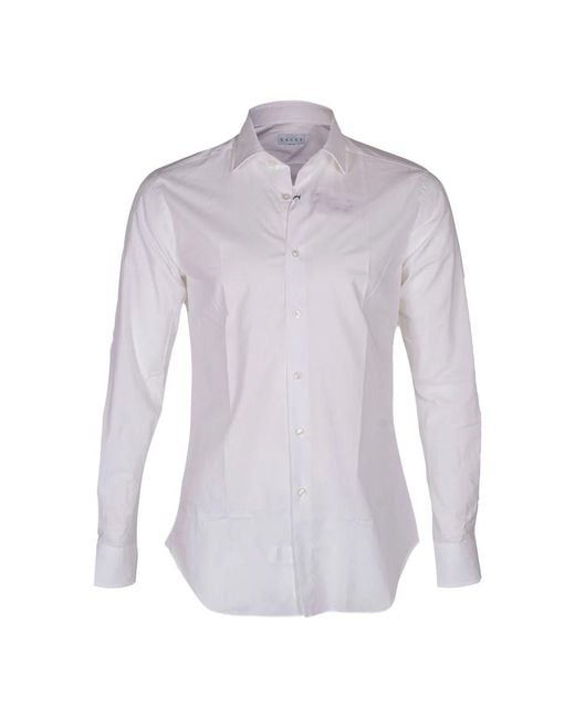 Xacus Overhemden ,Wit ,Katoen Op Maat Gemaakt Katoenen Twill Overhemd in het Purple voor heren