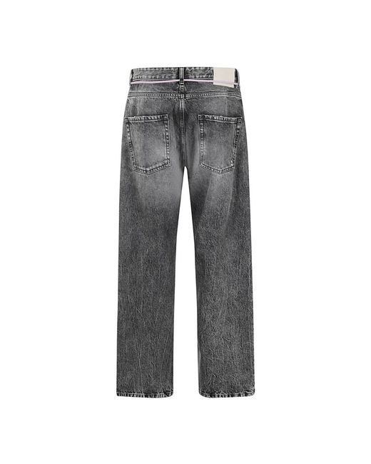 ICON DENIM Gray Straight Fit Jeans for men