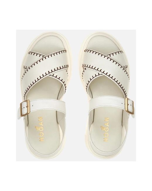 Shoes > sandals > flat sandals Hogan en coloris White