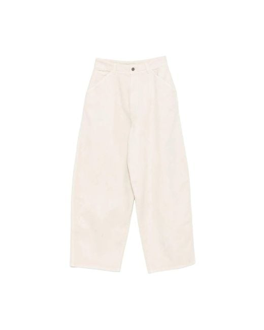 Lemaire White Wide Trousers