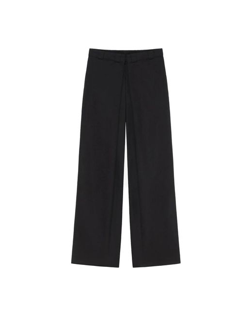 Givenchy Broeken ,Zwart ,Cotton Mix Wide Broeken in het Black