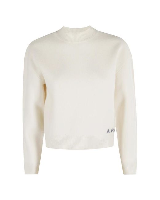 A.P.C. White Round-Neck Knitwear