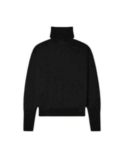 Courreges Logo Ribbed-Knit Turtleneck Trui in het Black
