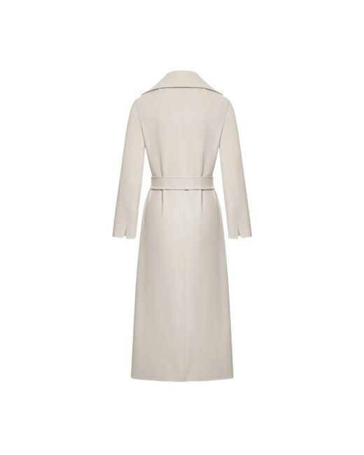 Max Mara Jassen ,Wol Elegante Wollen Jas Met Riem Zakken in het Natural