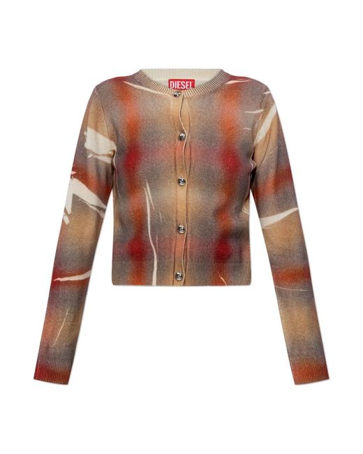 DIESEL Truien & Vesten ,Bruin ,Wol M-Chloty Wollen Cardigan in het Brown