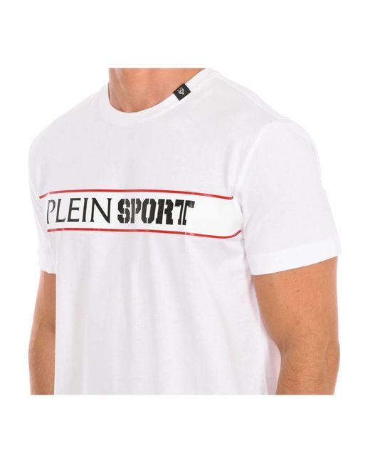 Philipp Plein Fitness ,Wit ,Katoen T-Shirt Met Korte Mouwen En Merkprint in het White voor heren