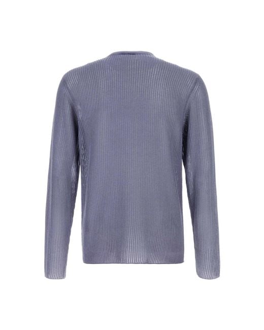 Giorgio Armani Blue Round-Neck Knitwear for men