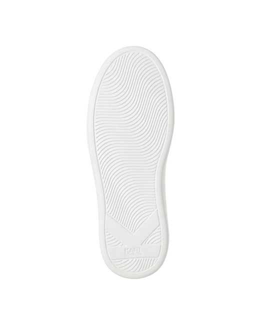 Karl Lagerfeld White K/ikonik kapri sneakers - schnürverschluss, einfaches muster