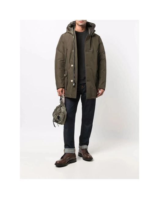Woolrich Green Down Jackets for men