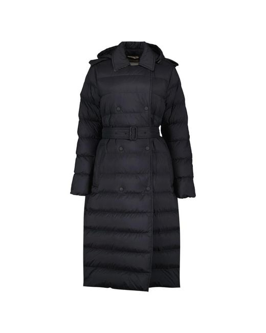 Burberry Jassen ,Zwart ,Nylon Lange Nylon Pufferjas in het Black